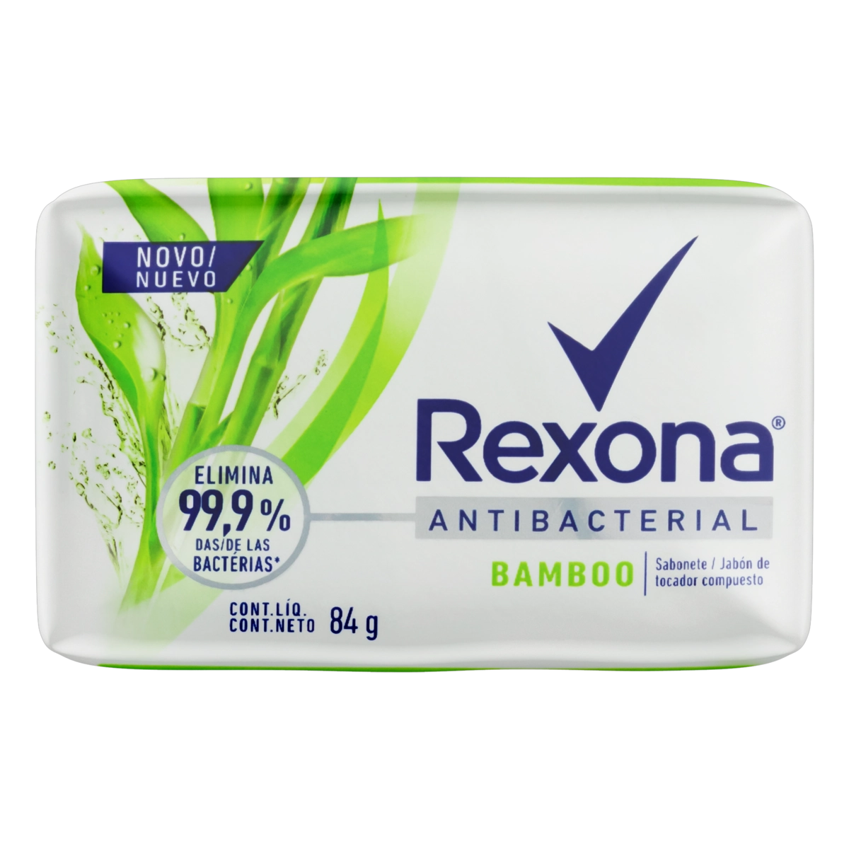 Sabonete Barra Antibacterial Bamboo Aloe Rexona Envoltório 84g