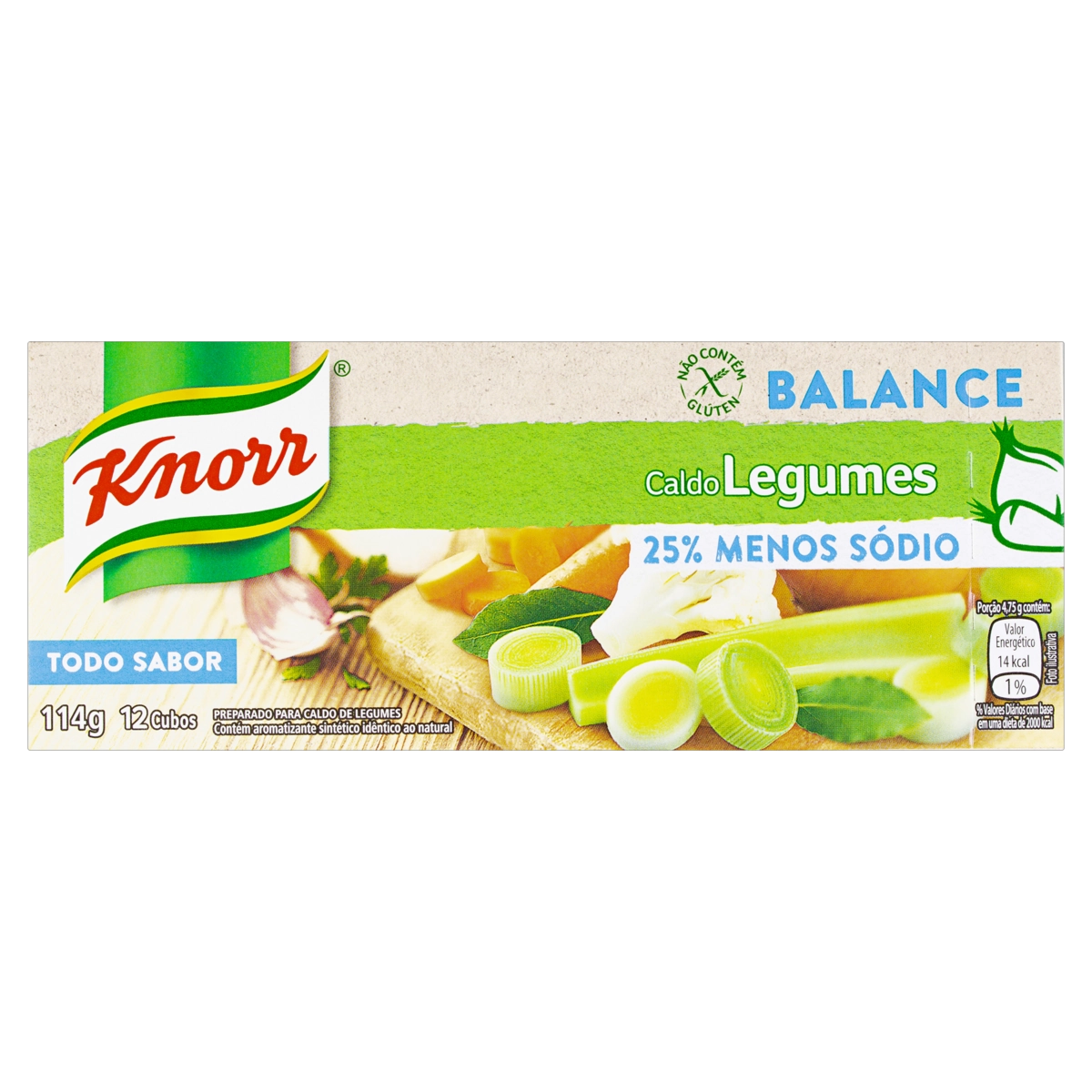 Caldo Tablete Legumes Knorr Balance Caixa 114g 12 Unidades