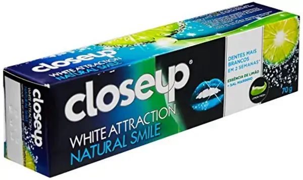 Gel Dental Natural Smile Lemon Fresh Closeup White Attraction Caixa 70g