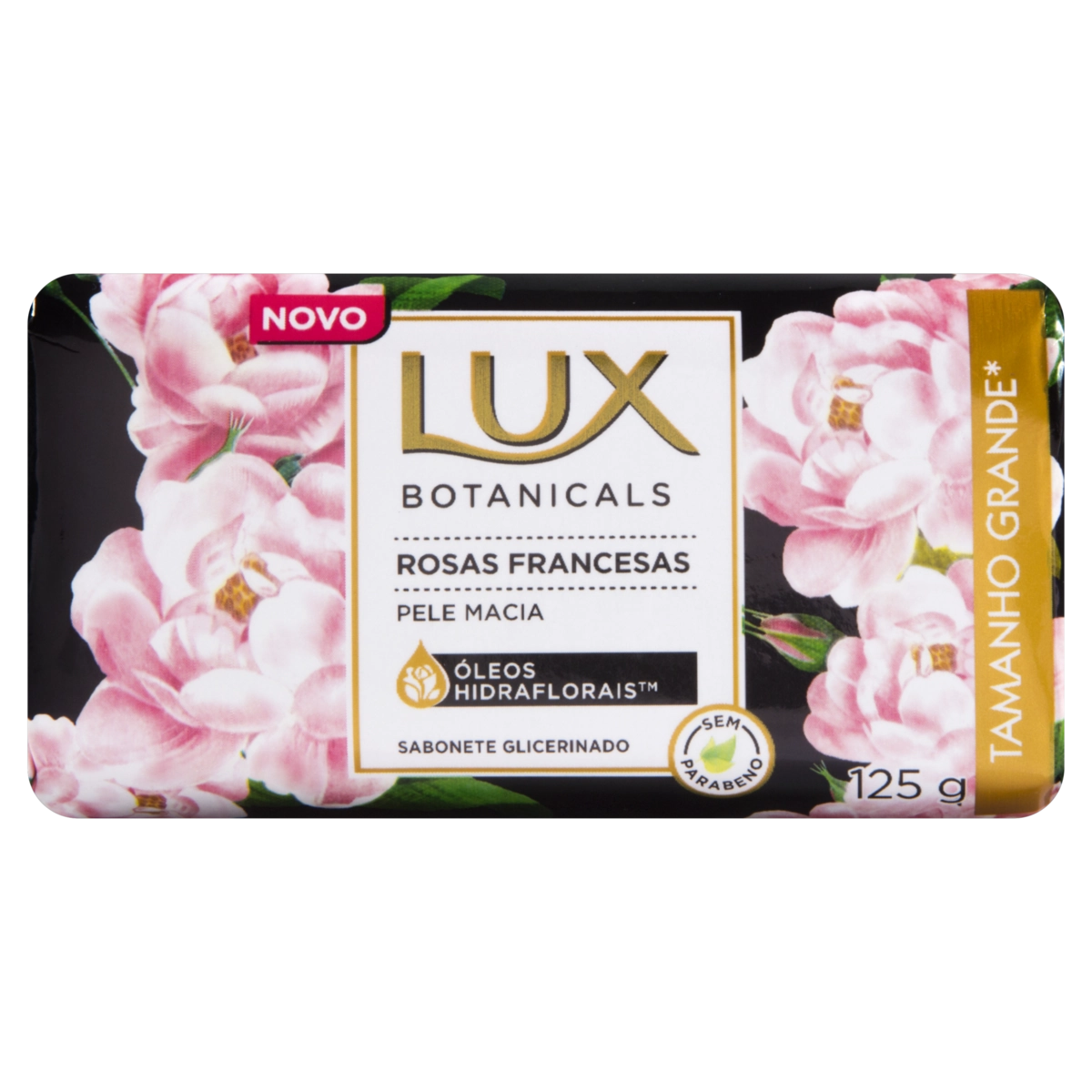 Sabonete Barra Glicerinado Rosas Francesas Lux Botanicals Envoltório 125g