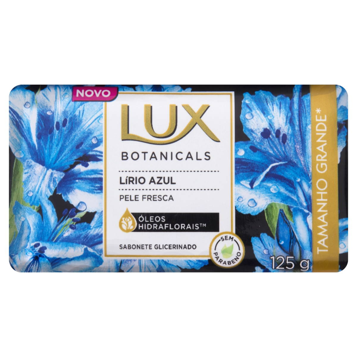 Sabonete Barra Glicerinado Lírio Azul Lux Botanicals Envoltório 125g