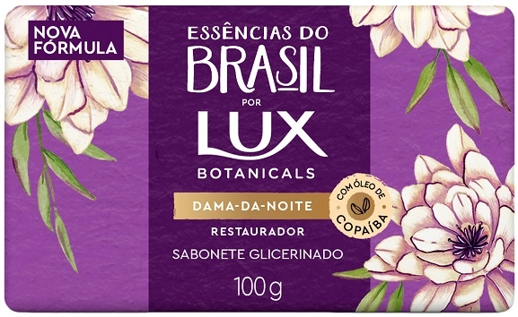 Sabonete Barra Glicerinado Dama Da Noite Lux Botanicals Essências Do Brasil Envoltório 100g