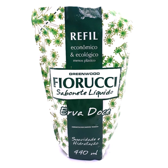 Sabonete Líquido Erva Doce Fiorucci Sachê 440ml Refil