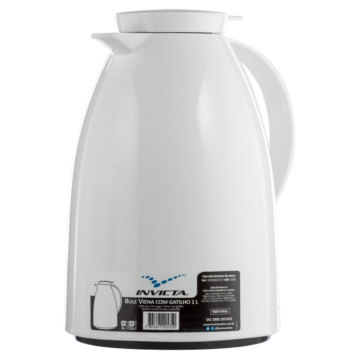 Garrafa Térmica De Mesa Branca Viena 1l Invicta