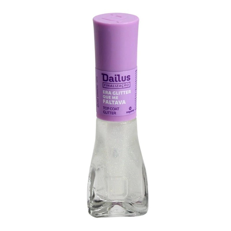 Esmalte Dailus Top Coat Glitter Era Glitter Que Me Faltava 8ml