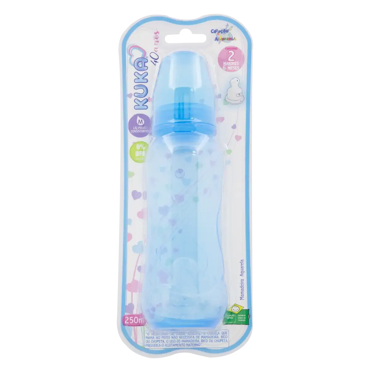 Mamadeira Azul Aquarela 250ml Kuka N 2