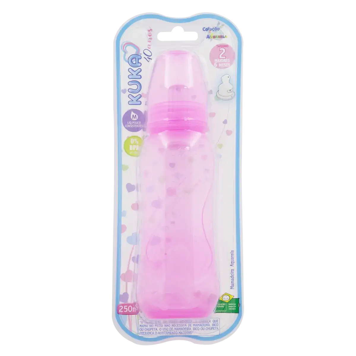 Mamadeira Rosa Aquarela 250ml Kuka N 2