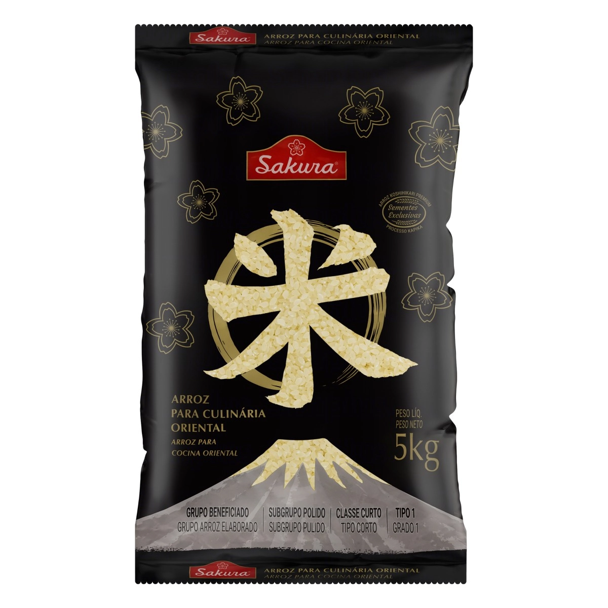 Arroz Tipo 1 Para Culinária Oriental Sakura Premium Pacote 5kg
