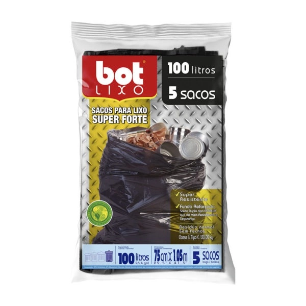 Saco Lixo Super Forte Pr 100 Lts