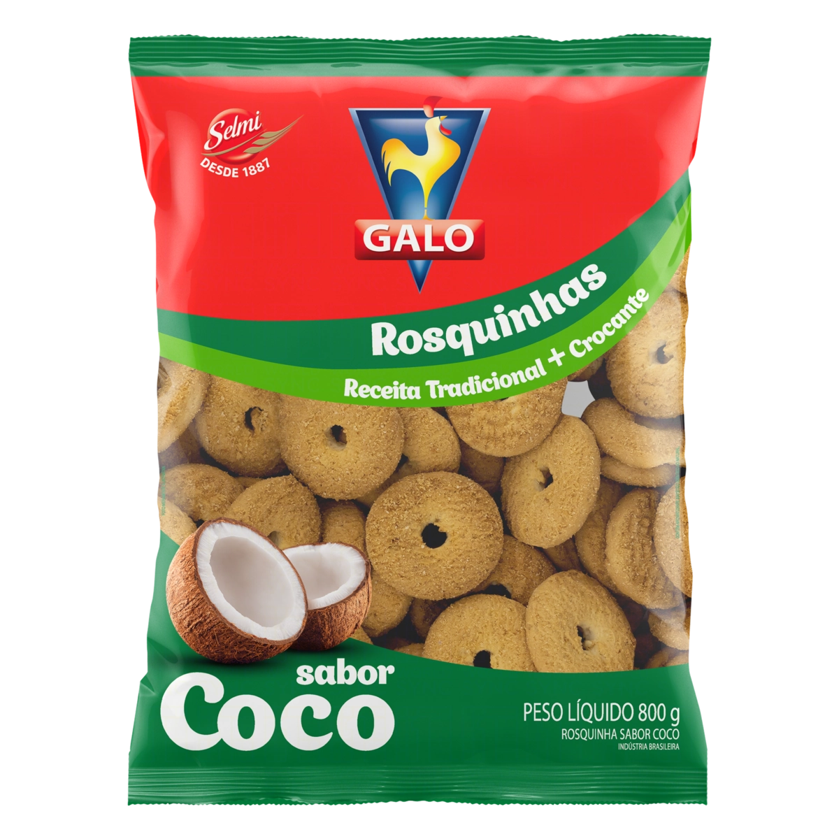Biscoito Rosquinha Coco Galo Pacote 800g