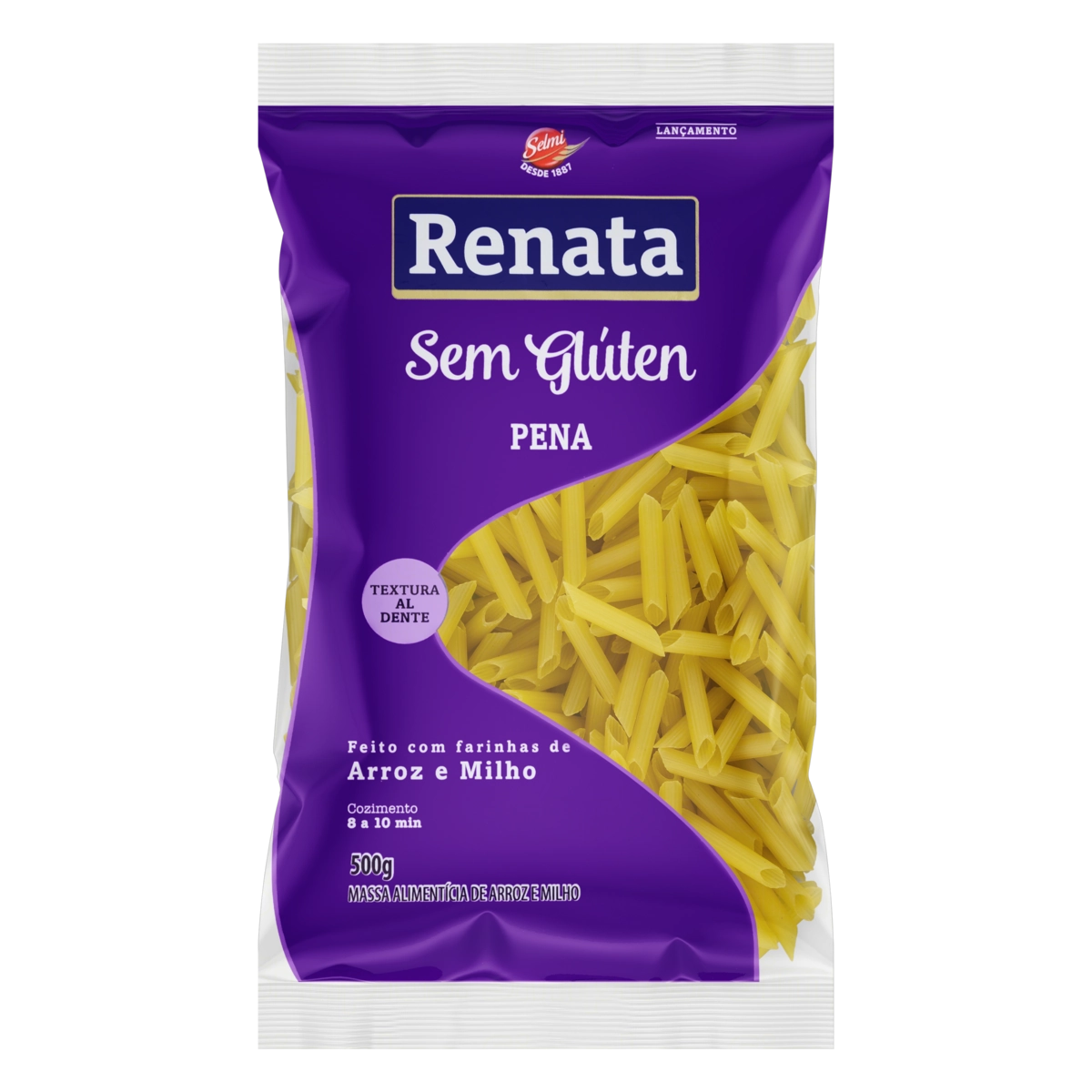 Macarrão De Milho E Arroz Pena Sem Glúten Renata Pacote 500g