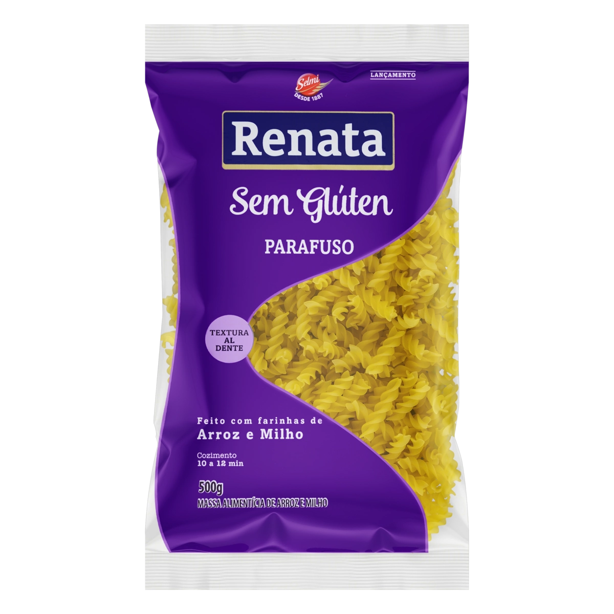 Macarrão De Milho E Arroz Parafuso Sem Glúten Renata Pacote 500g