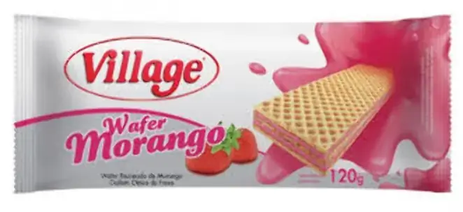 Biscoito Wafer Village Morango