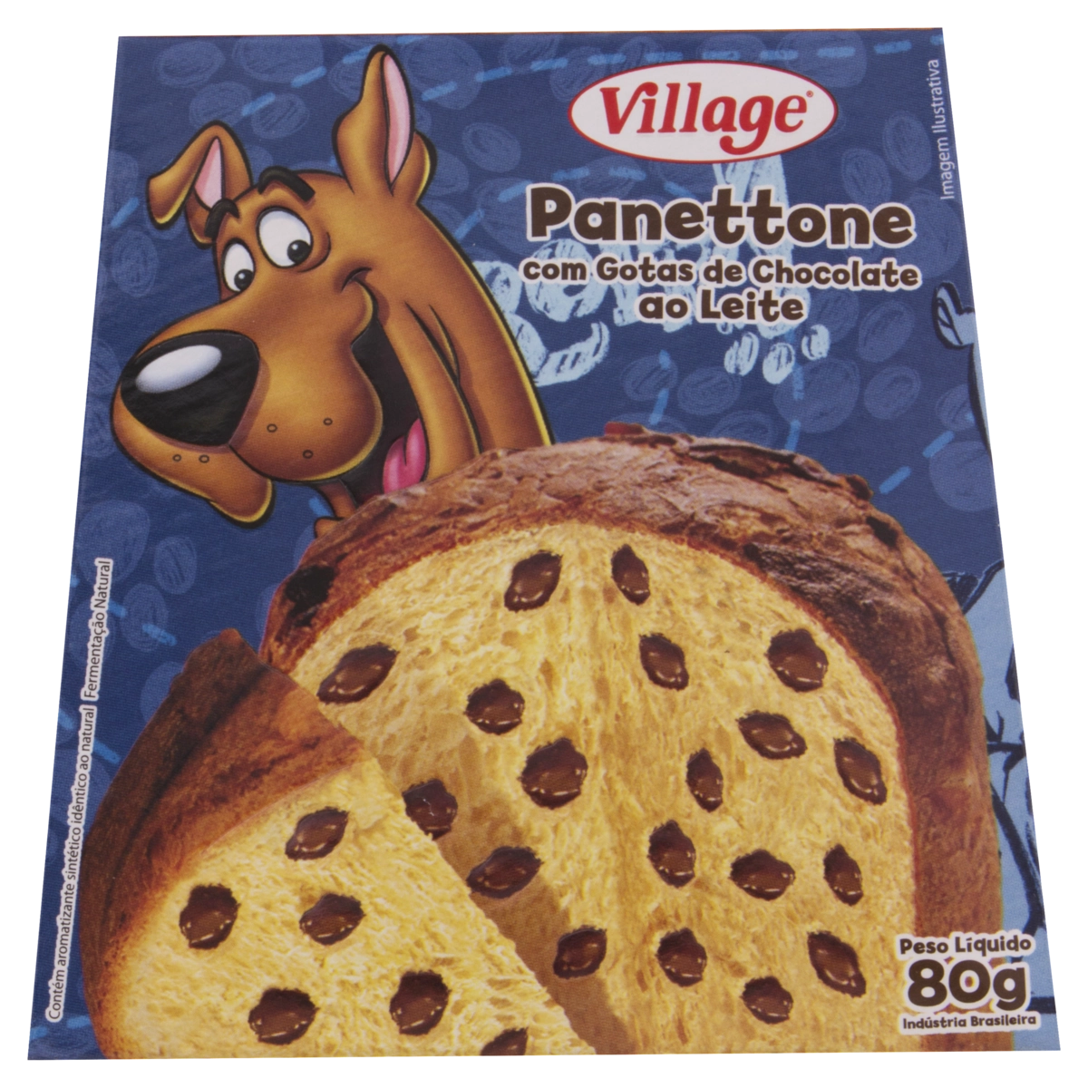 Panetone Com Gotas De Chocolate Scooby Doo Village Caixa 80g
