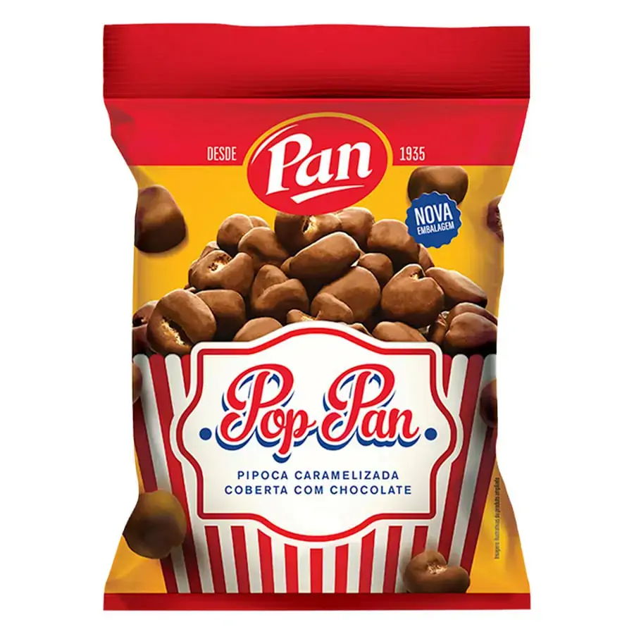 Pipoca Pop Pan 50g C/chocolate Ao Leite