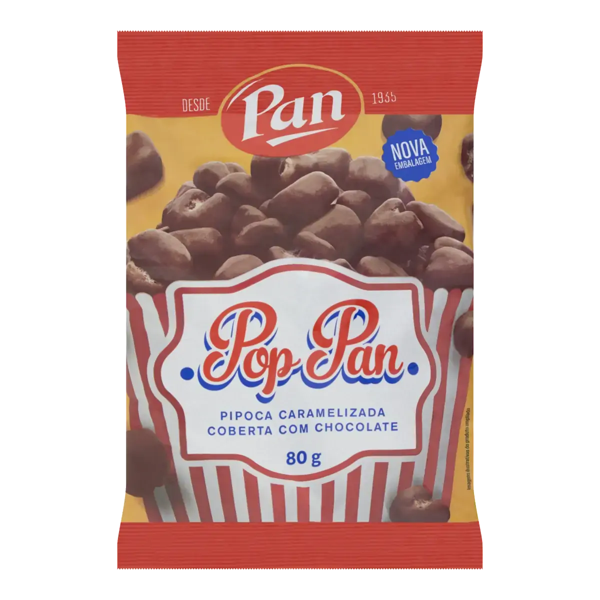 Pipocas Caramelizada Cobert. Chocolate Pop Pan 35g