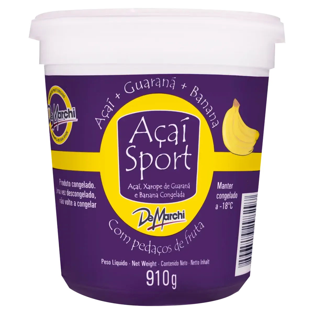 Açaí Com Guaraná E Banana De Marchi Sport Pote 910g