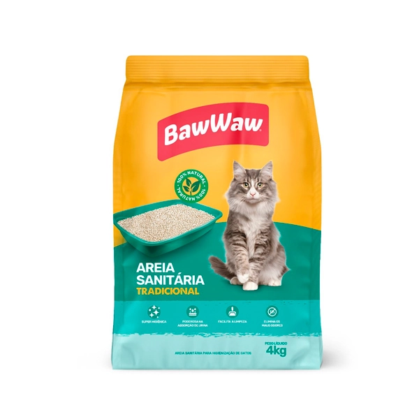 Areia Sanitária Para Gatos 4 Kg Baw Waw