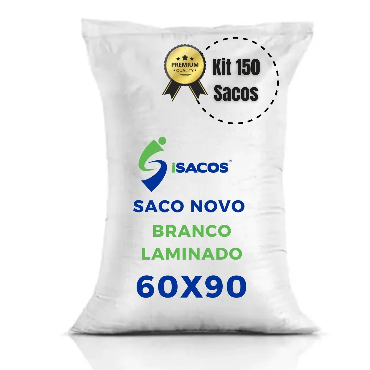 Kit 150 - Saco De Ráfia Solto Laminado Branco 60x90