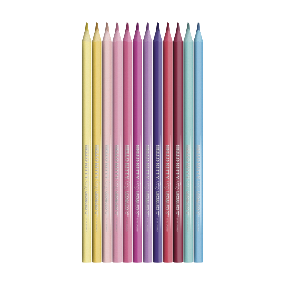 Lapis De Cor Triangular 12 Cores Hello Kitty 10255 Leonora