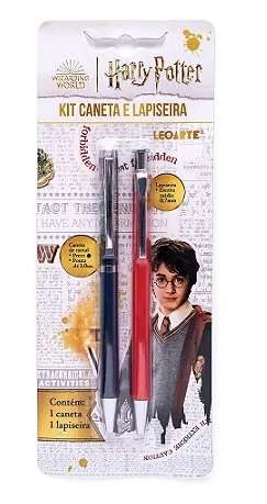 Kit Office Harry Potter C/1 Caneta E 1 Lapiseira Leoarte