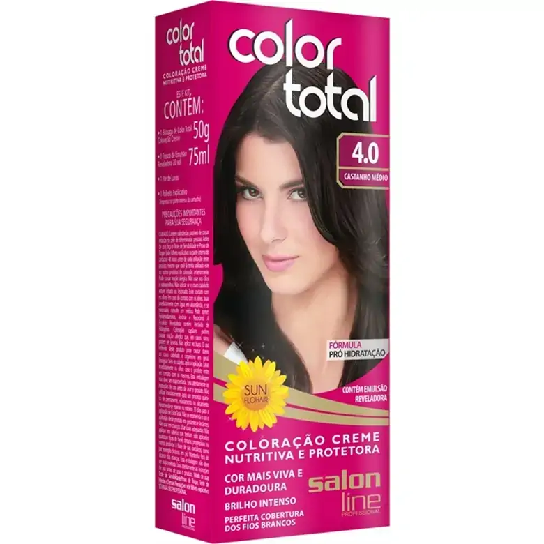 Tintura Permanente Color Total 4.0 Castanho Médio Unit