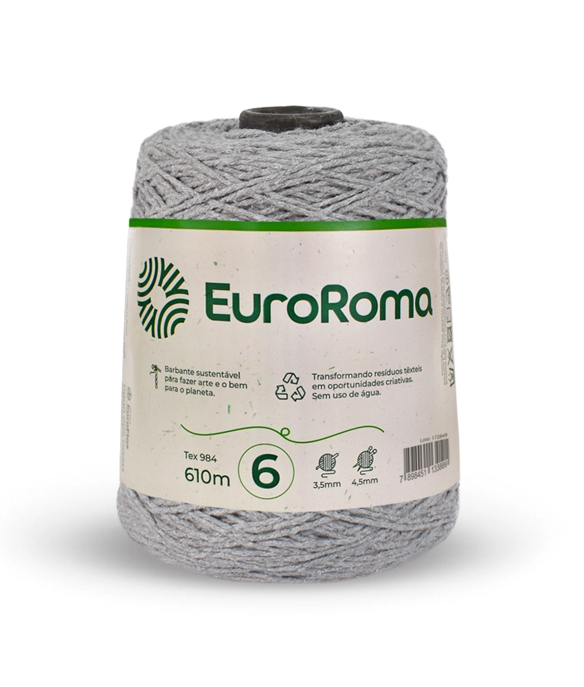 Barbante Euroroma Cor 600g Cinza 4/6