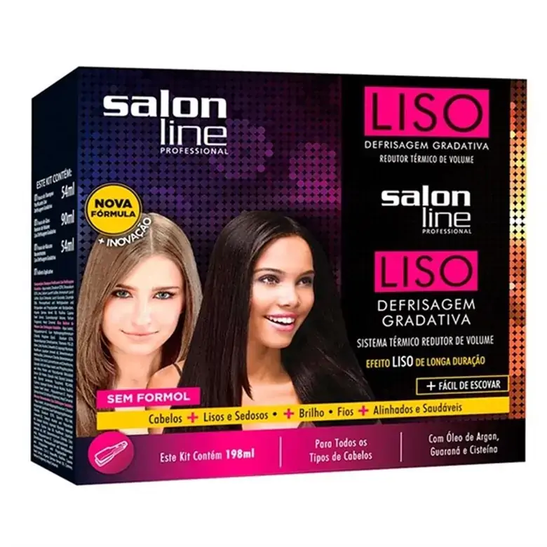 Escova Para Cabelo Gradativa Salon Line 180ml Defrisagem Gradativa Unit