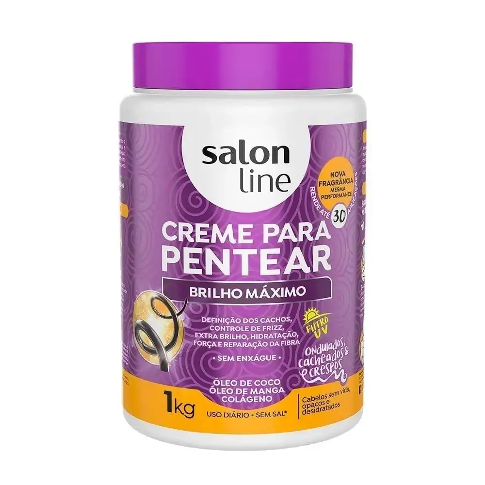 Creme Para Pentear Redutor De Volume Brilho Maximo 1k Salon Line