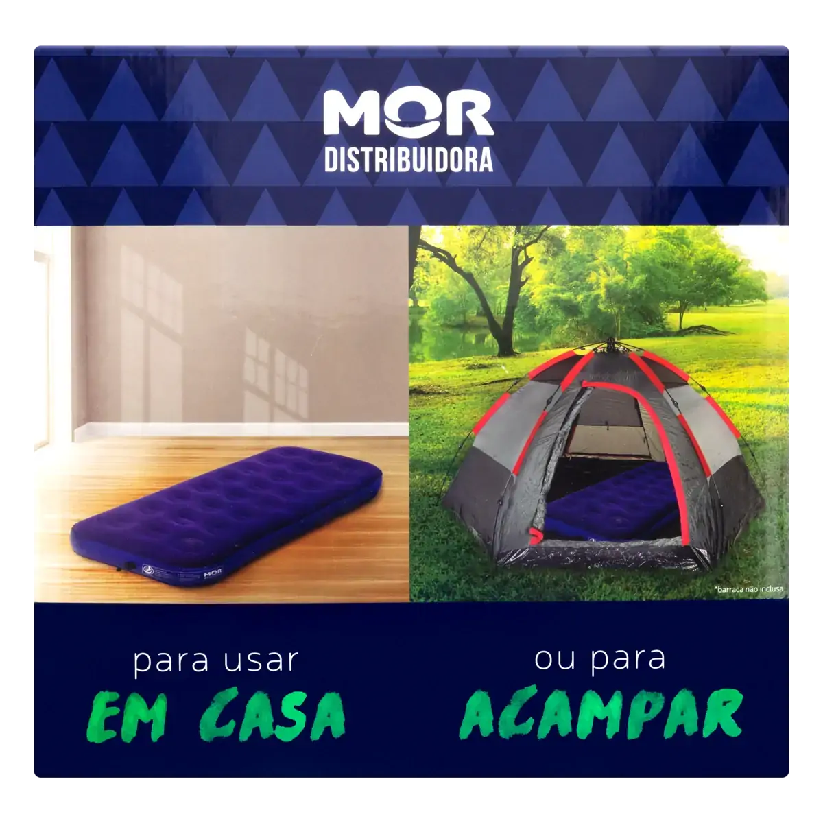 Colchão Inflável Multiuso Com Fole Solteiro Mor