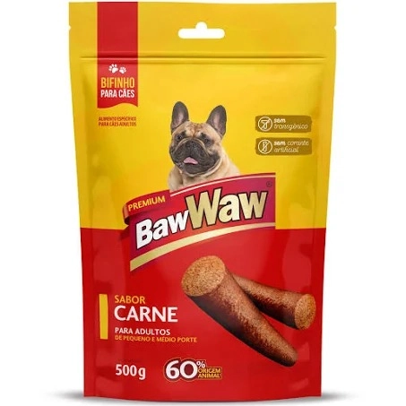 Bifinho P/caes Baw Waw Peq Porte Carne 500g