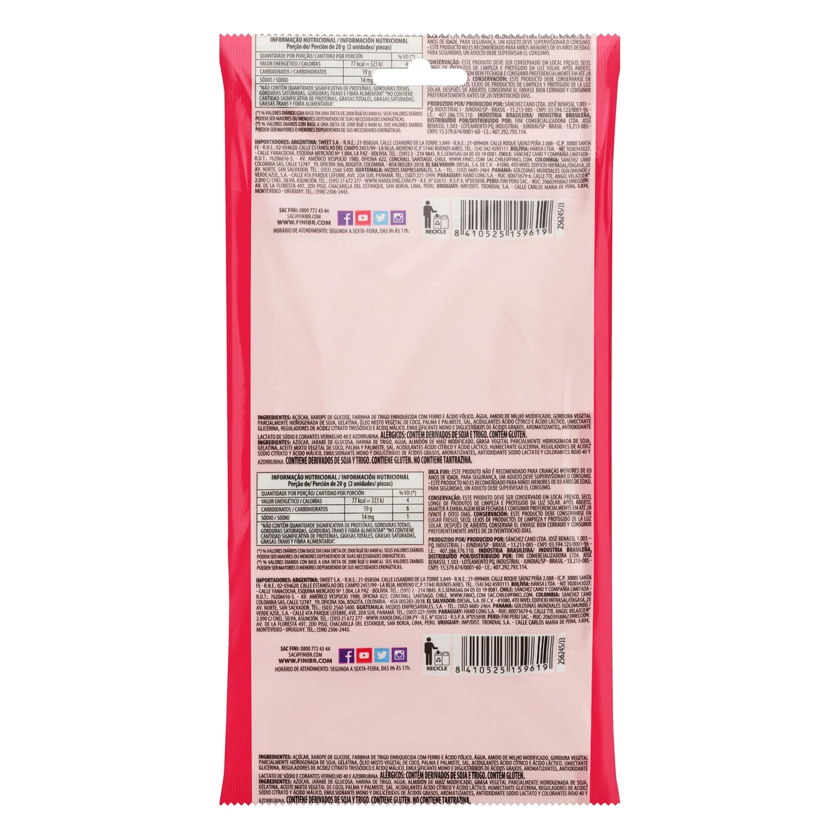 Bala De Gel Fini Tubes Doce