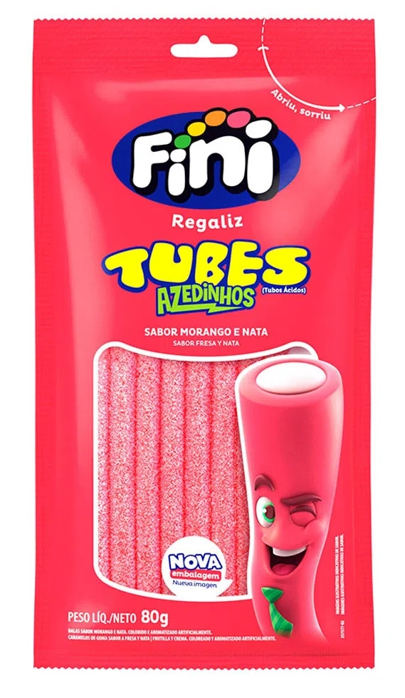 Bala Fini Tubes Morango Citrico