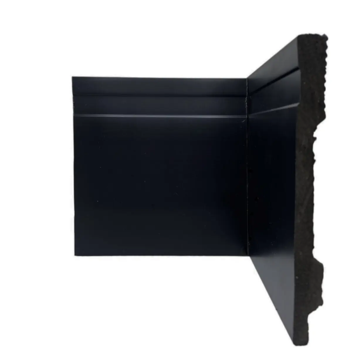 Rodapé De Poliestireno 15cm Preto Barra 2 Metros Liga