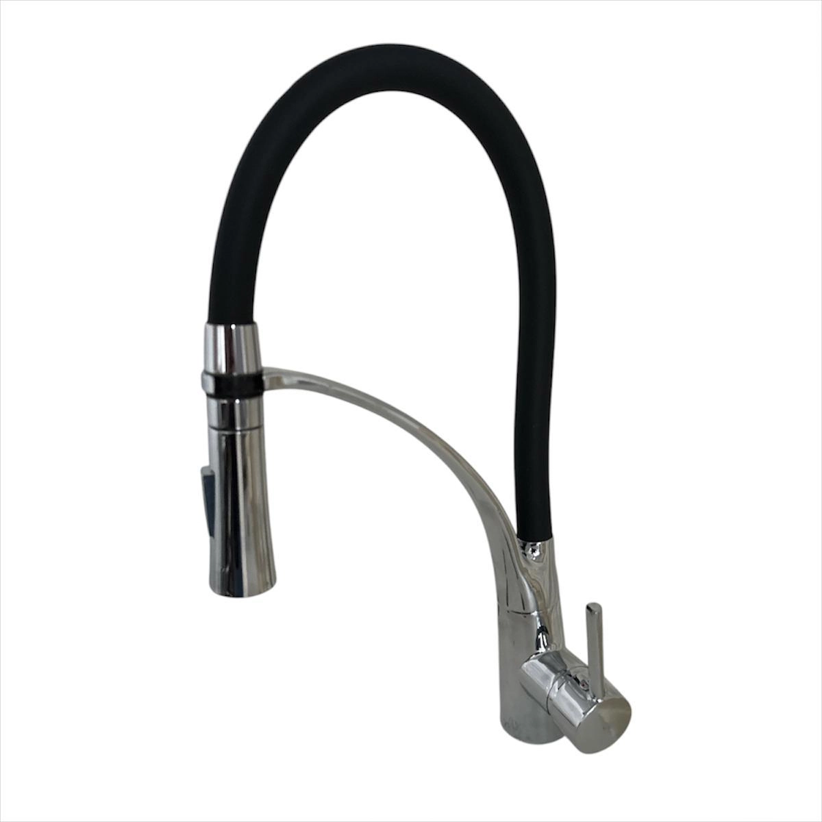 Torneira Gourmet Cozinha 43cm Crom/preto Monoc Flex Bancada