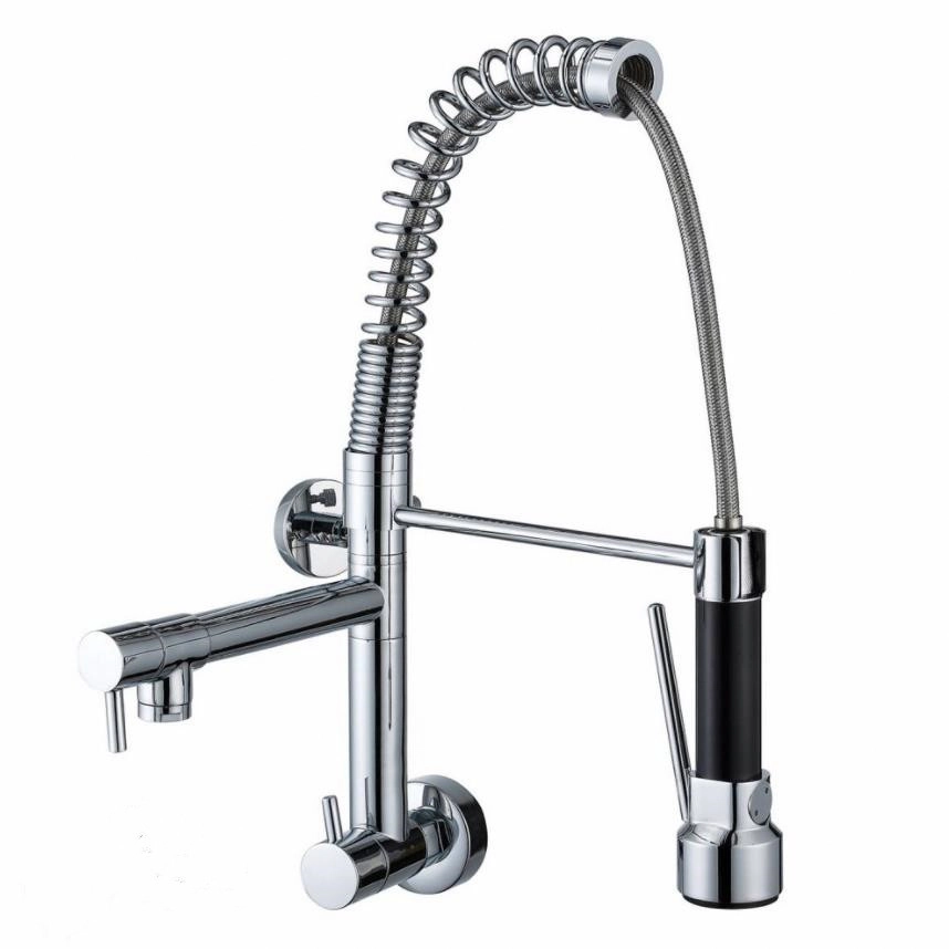 Torneira Gourmet 40cm Cozinha Flexível Fria Parede Cromada