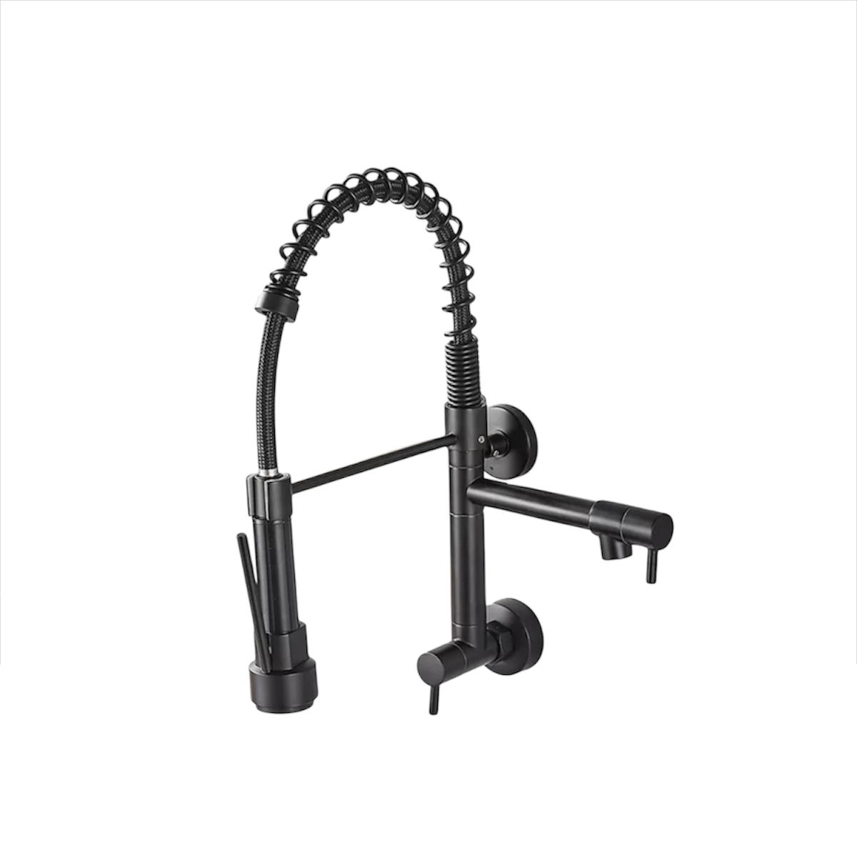 Torneira Gourmet 40cm Cozinha Flexível Fria Parede Preto