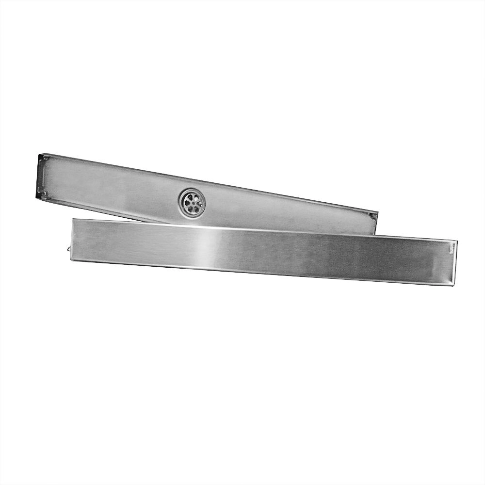 Ralo Invisivel Linear Anti Odor 60cm Tampa Escovada Inox Banheiro Canto
