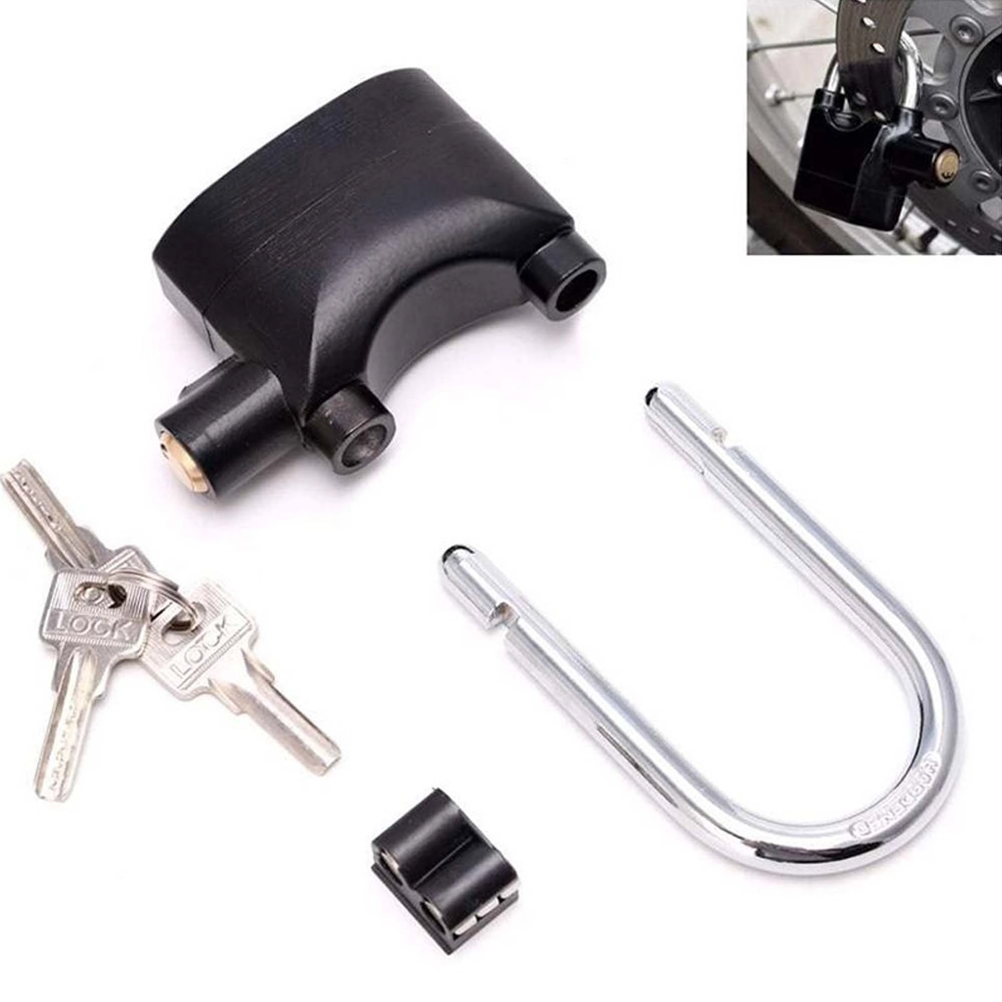 Cadeado Com Alarme Sirene Grande Anti Furto 110db Som Alto Segurança