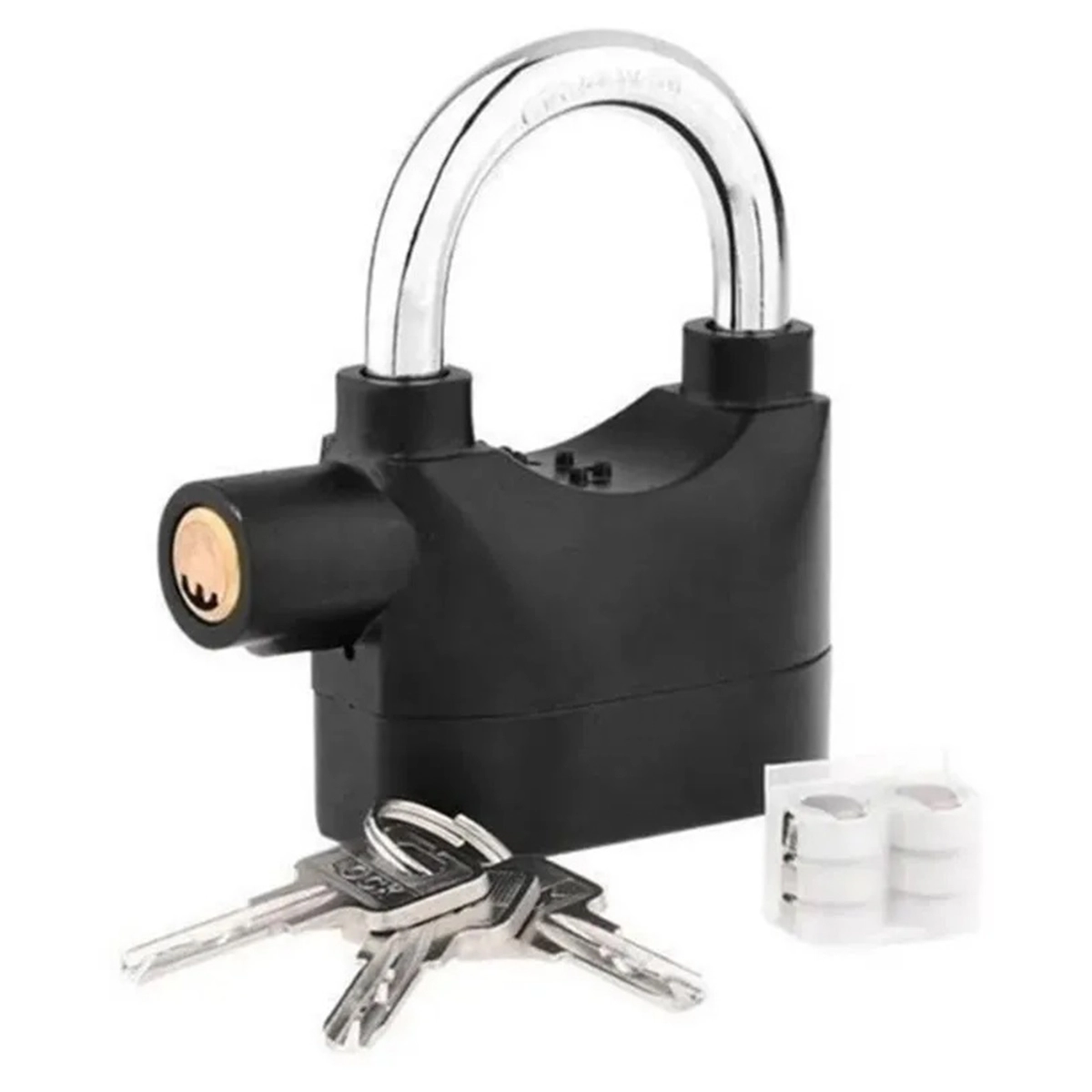 Cadeado Com Alarme Sirene Anti Furto 110db Som Alto Segurança Moto Casa