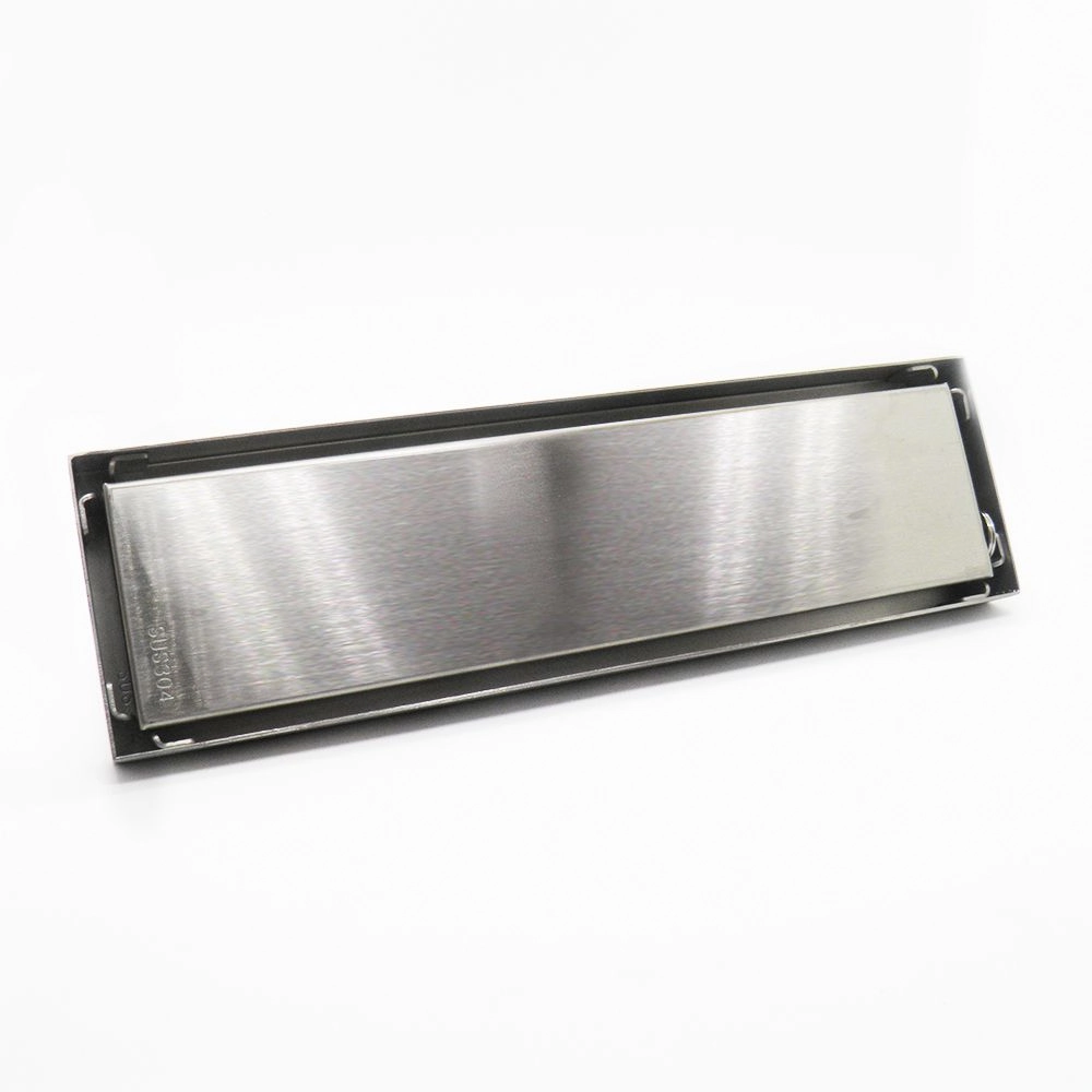 Ralo Invisivel Linear 30cm Anti Insetos Tampa Aço Escovado Inox Canto Banheiro