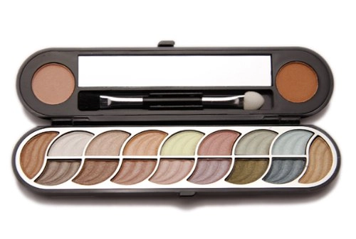 Max Mell 16 Color Pearlized Eyeshadows With 2 Blush Palette