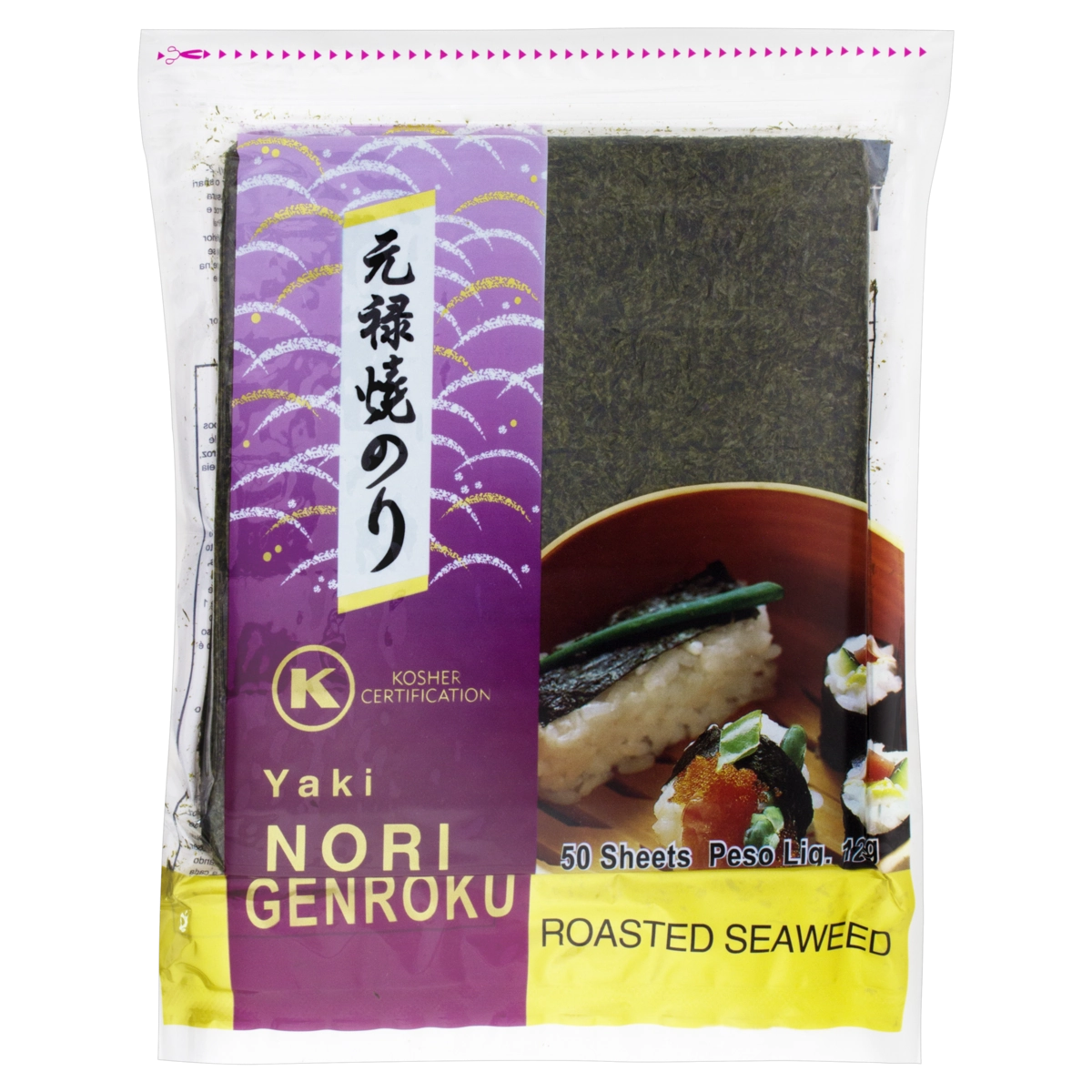 Alga Para Sushi E Temaki Yakinori Genroku Shinsen 125g 50 Unidades