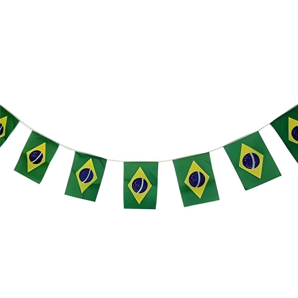 Bandeira 30x45 Plast C/8 Unidade Varal 9mts