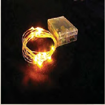 Fio Arame C/50 Leds 5m Warm A Pilha 25003