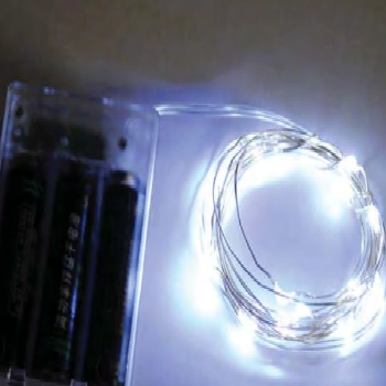 Fio Arame C/50 Leds 5m Branco A Pilha 9100