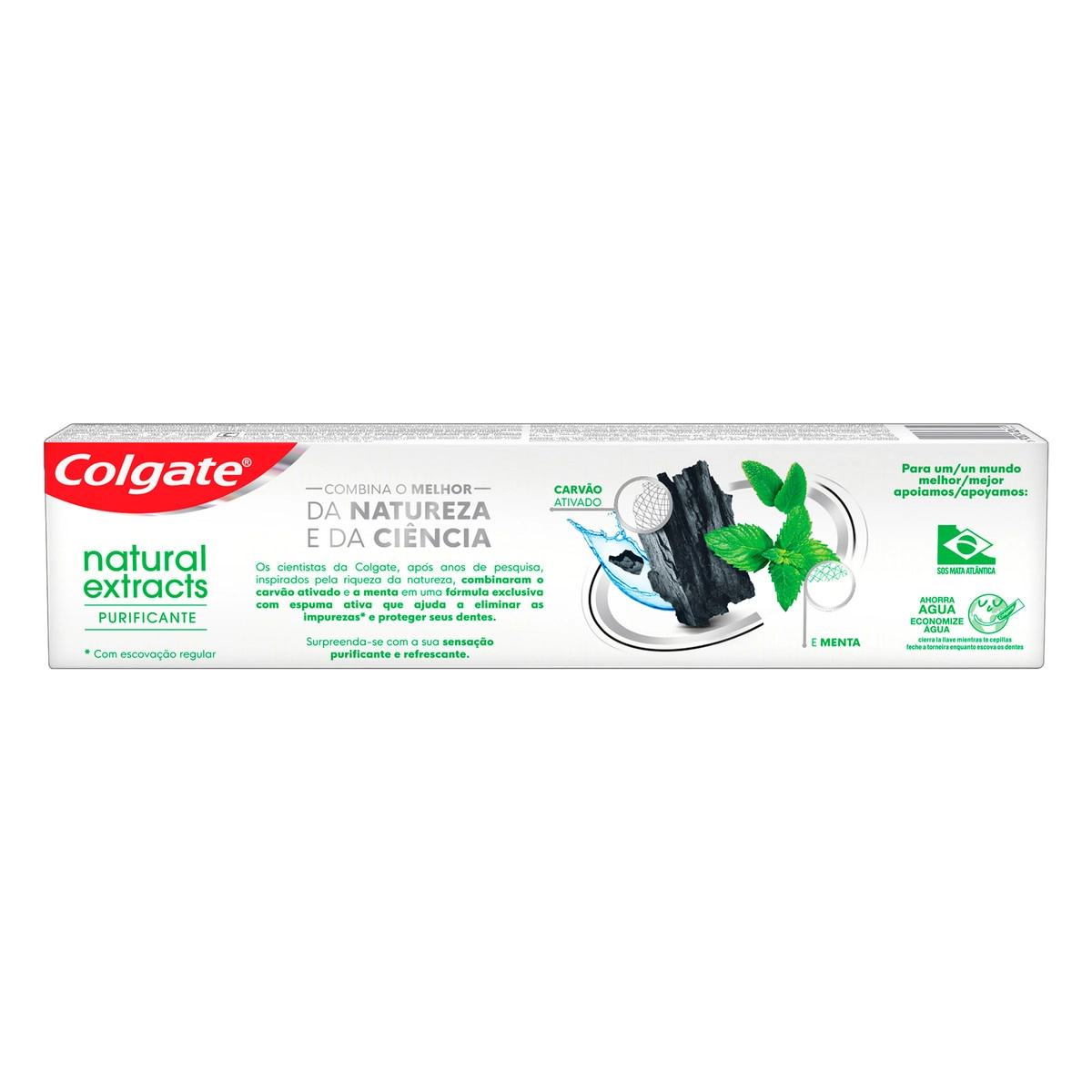 Gel Dental Carvão Ativado Menta Colgate Natural Extracts Purificante Caixa 40g