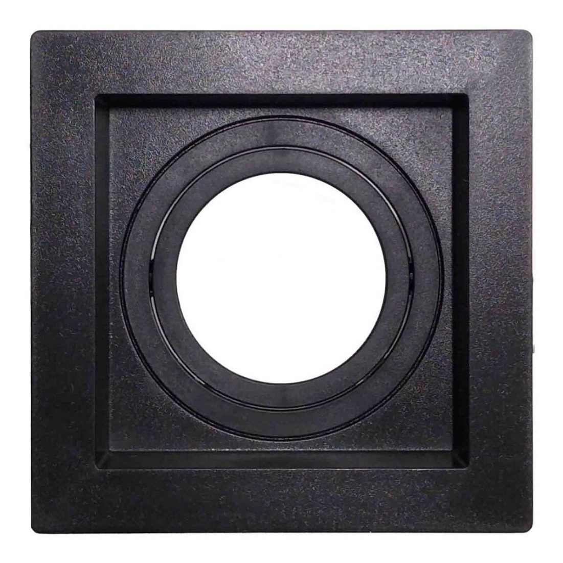 Kit 4 Spot Embutir Ar70 Quadrado Preto Recuado