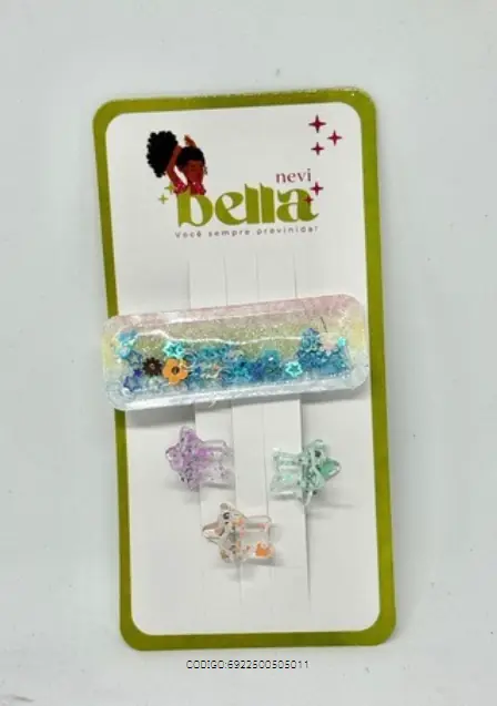 Df Pr225005 05 01 Ornamento Para Cabelo Presilha Dafu Cartela Com 2 Un