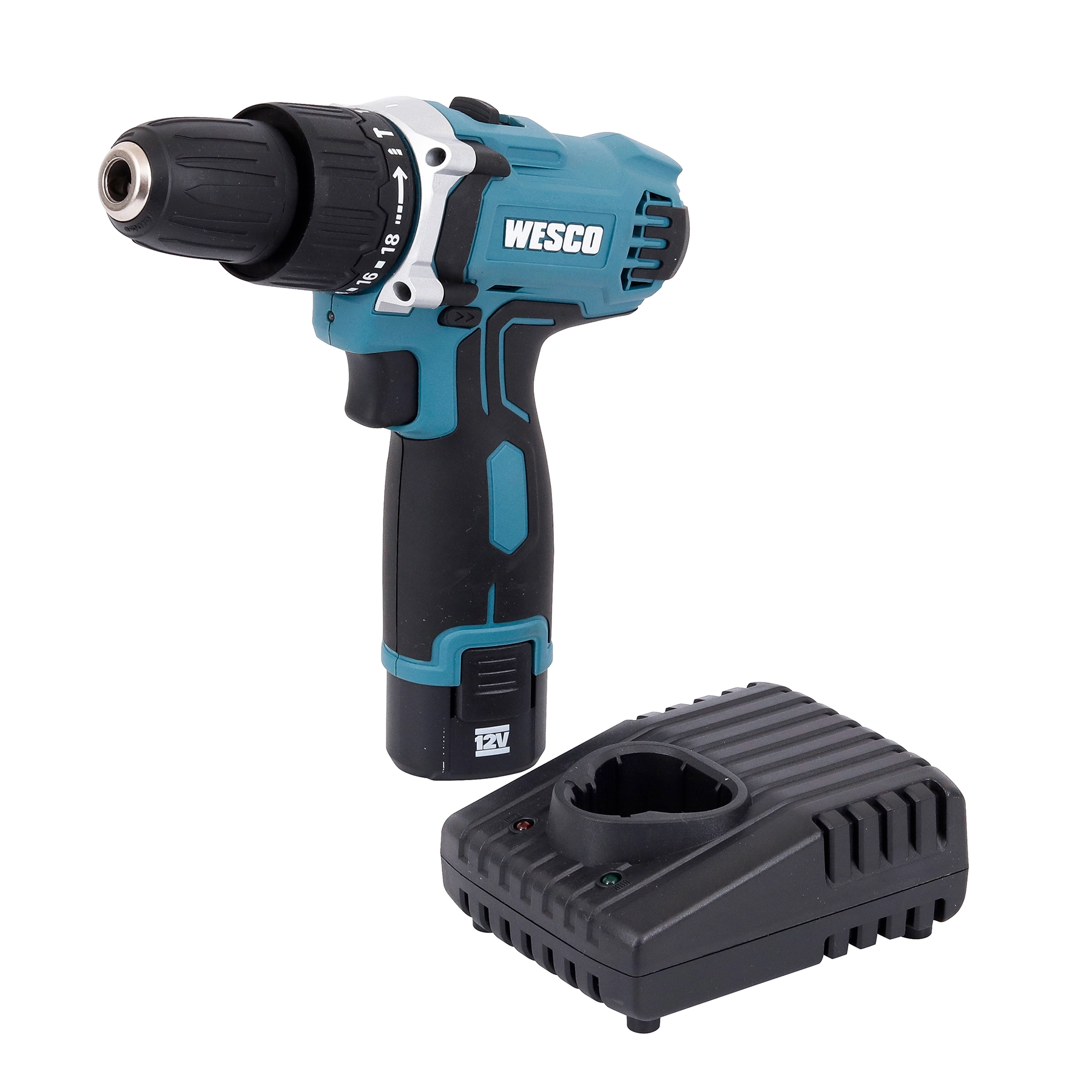Furadeira e Parafusadeira de Impacto Wesco WS2547 a Bateria 12V 3/8" com Carregador e Bateria